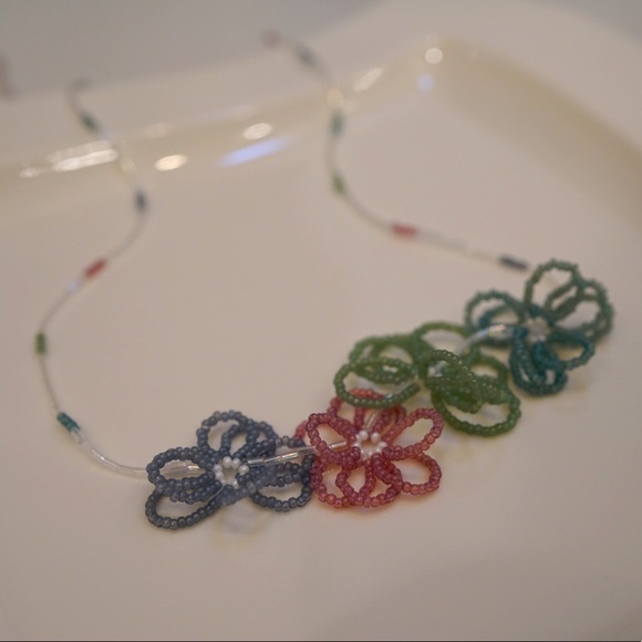 Handmade beaded necklace, Japanese seed beads - Picture 4 of 12